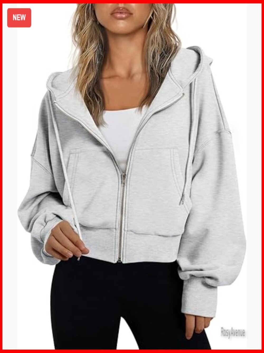 Full Zip Up Cropped Hoodie Sweatshirt Casual Comfy Gym Top Fall Outfits Winter